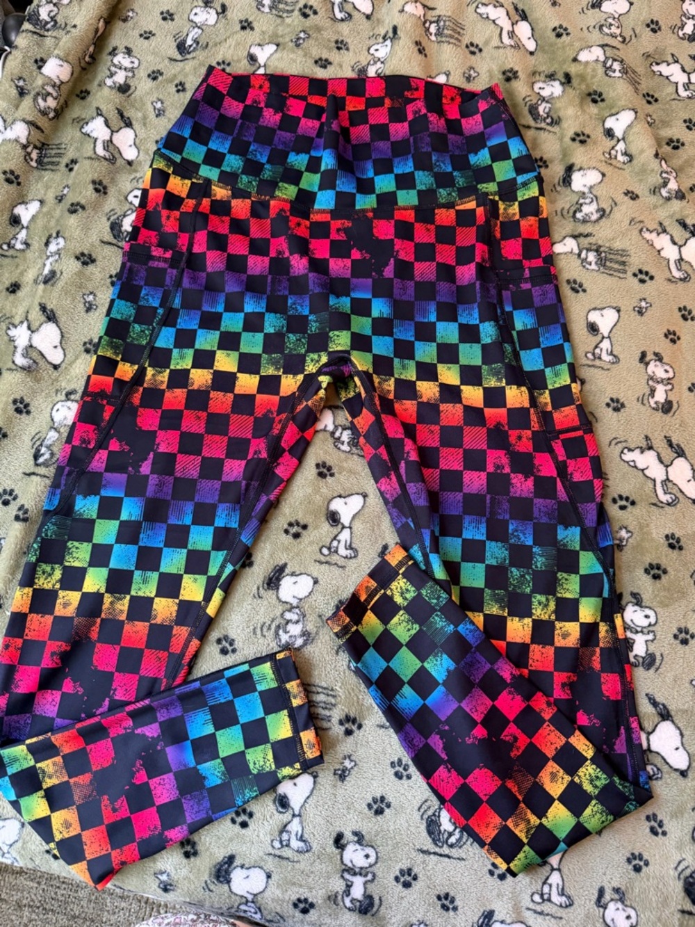 Constantly Varied Gear Rainbow Checkerboard Leggings - Black Multi